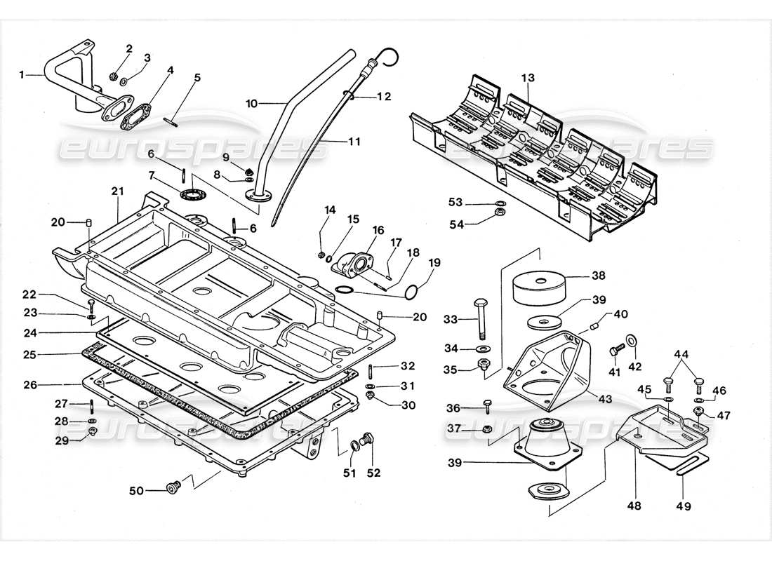 lamborghini lm002 (1988) oils sump parts diagram