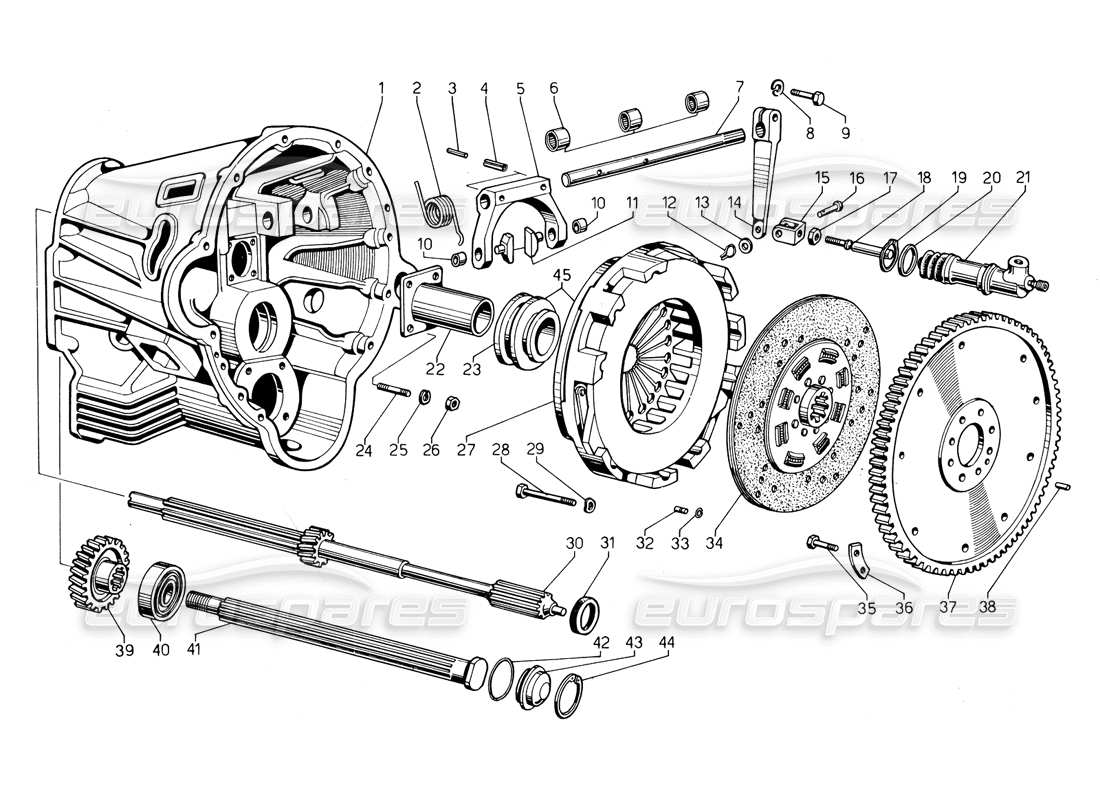 lamborghini countach 5000 qv (1985) clutch parts diagram