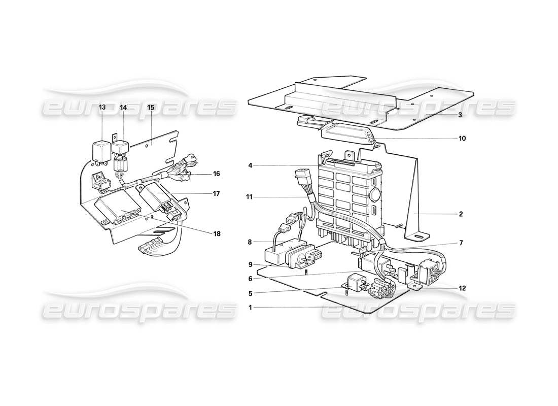 ferrari mondial 3.2 qv (1987) secondary electrical boards - for ch88 part diagram