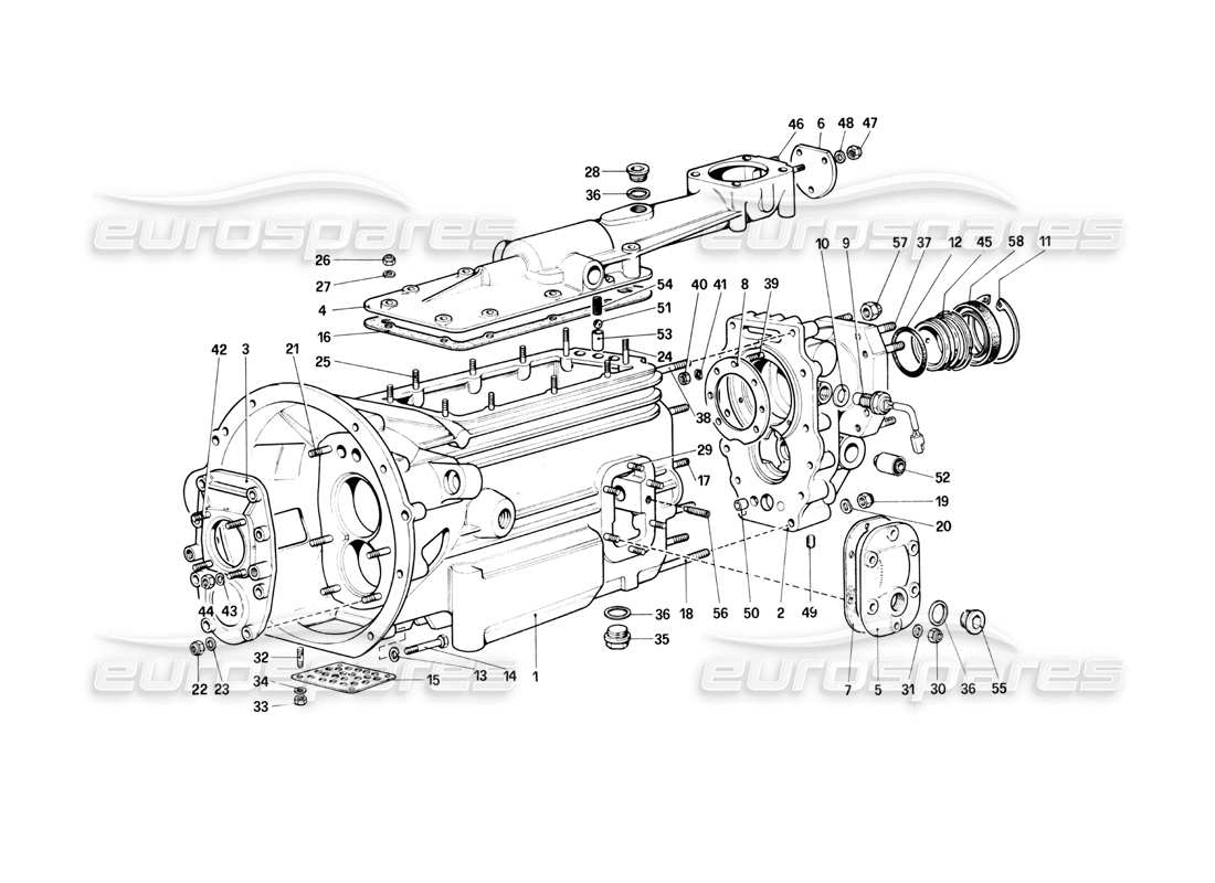 ferrari 400i (1983 mechanical) gearbox (400 gt) parts diagram