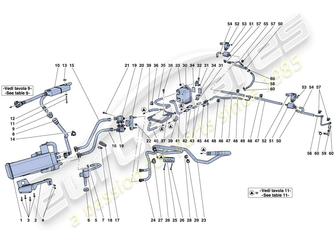 a part diagram from the ferrari laferrari parts catalogue