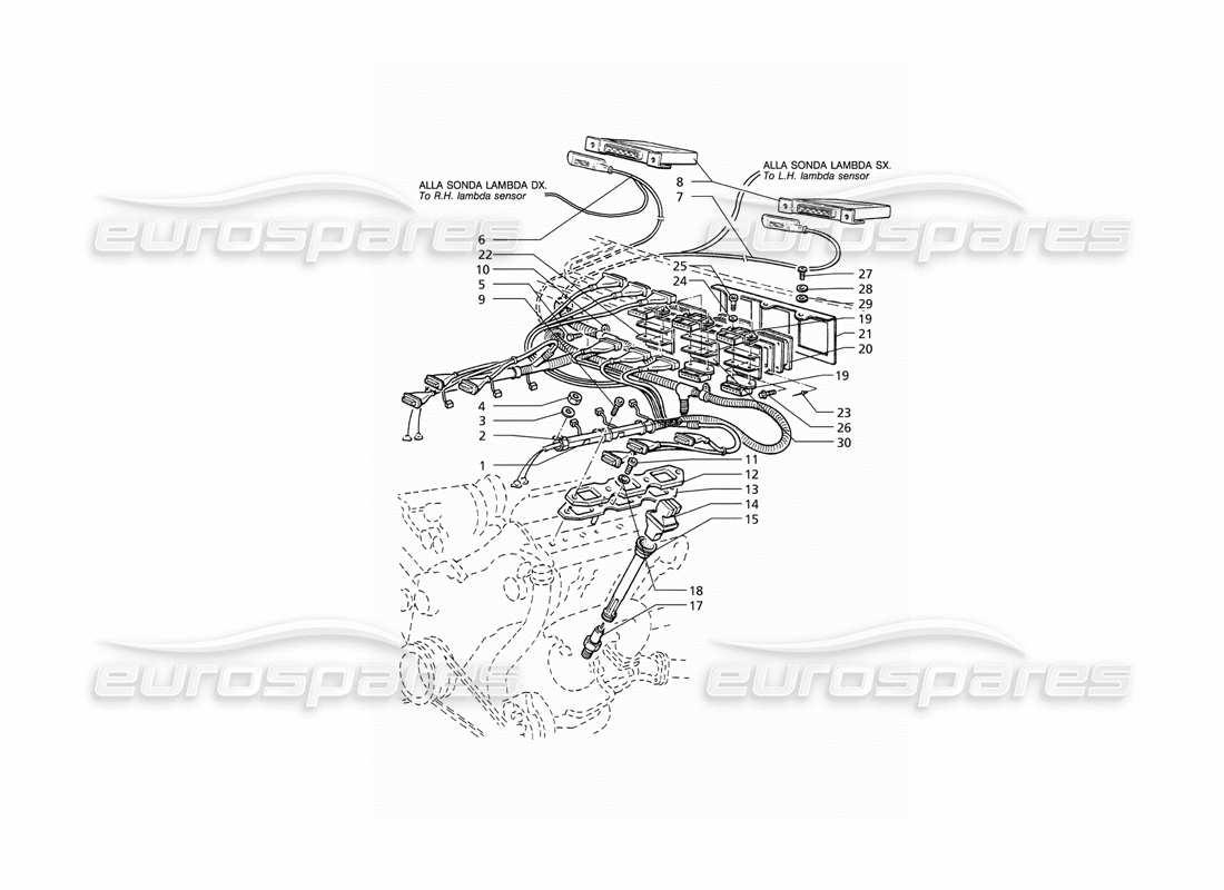 a part diagram from the maserati qtp v6 (1996) parts catalogue