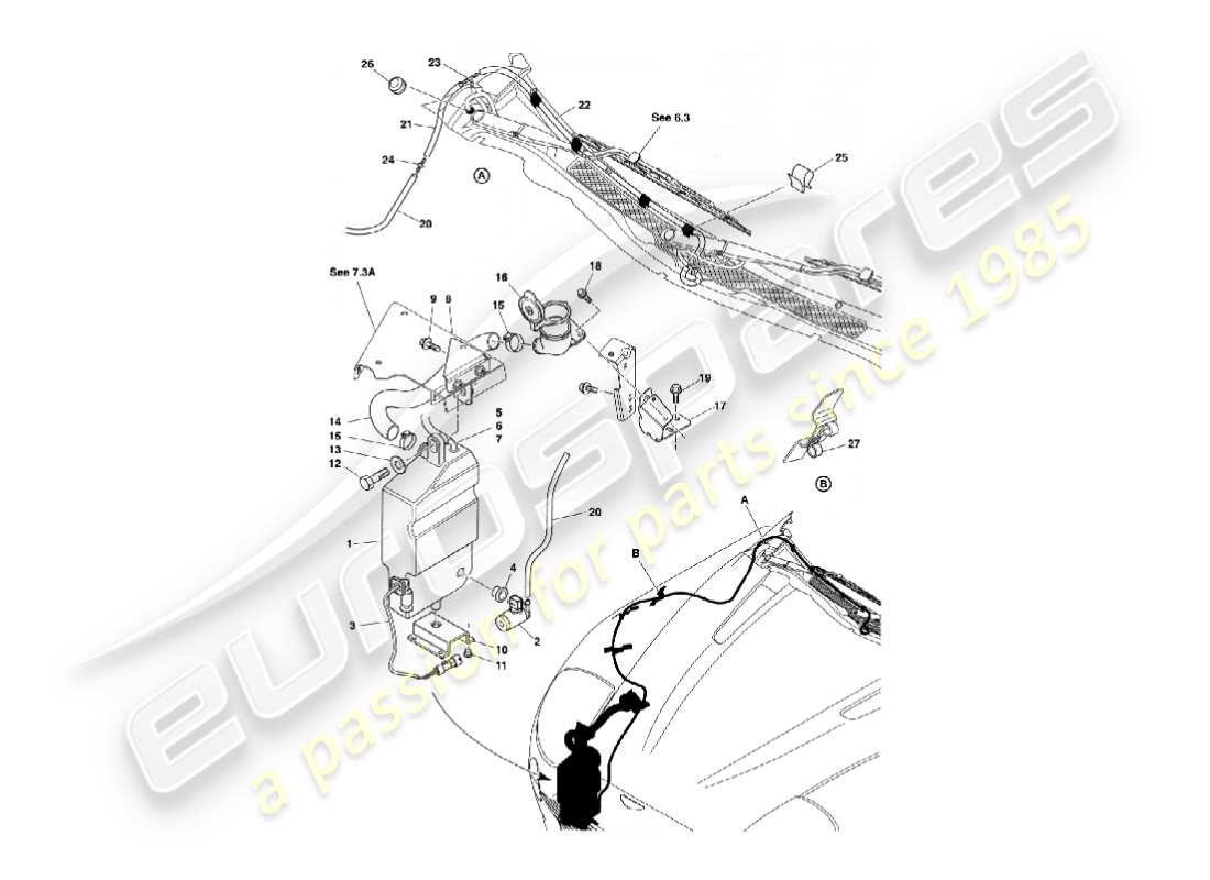 a part diagram from the aston martin vanquish (2003) parts catalogue