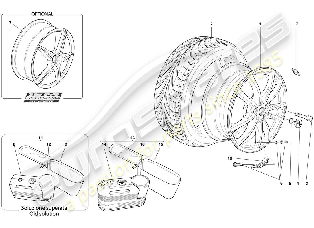 a part diagram from the ferrari f430 scuderia (rhd) parts catalogue