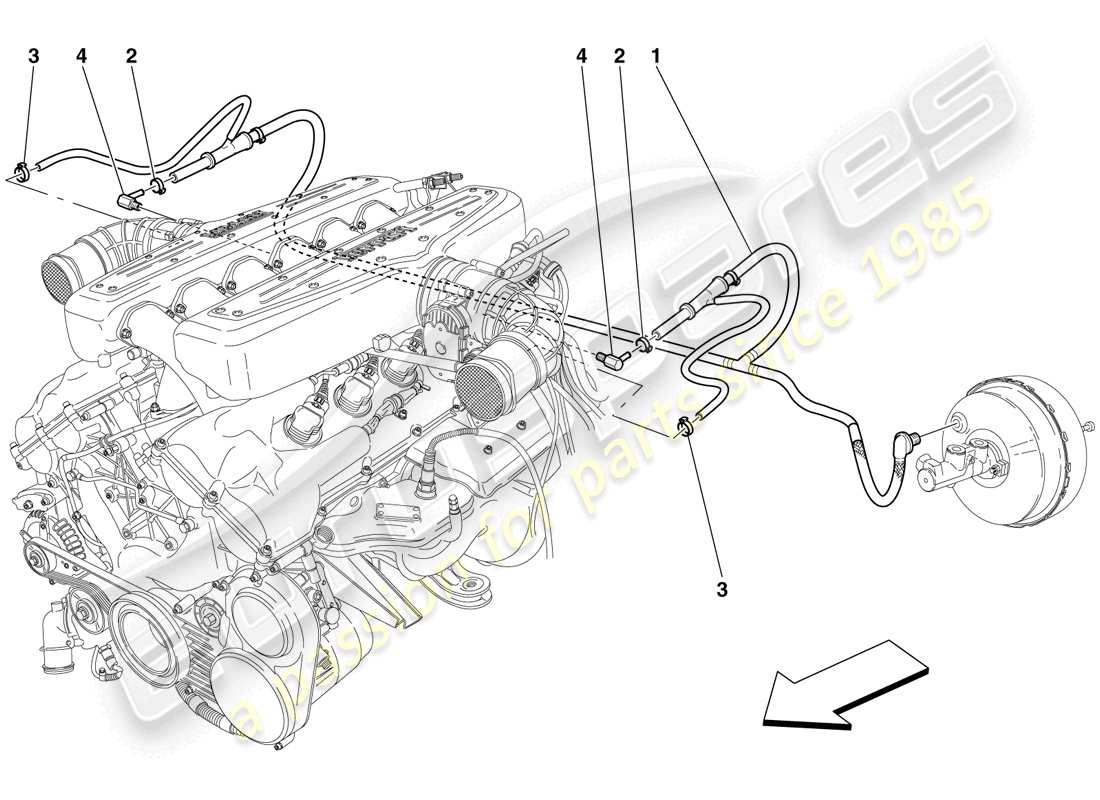 a part diagram from the ferrari 599 gtb fiorano (usa) parts catalogue