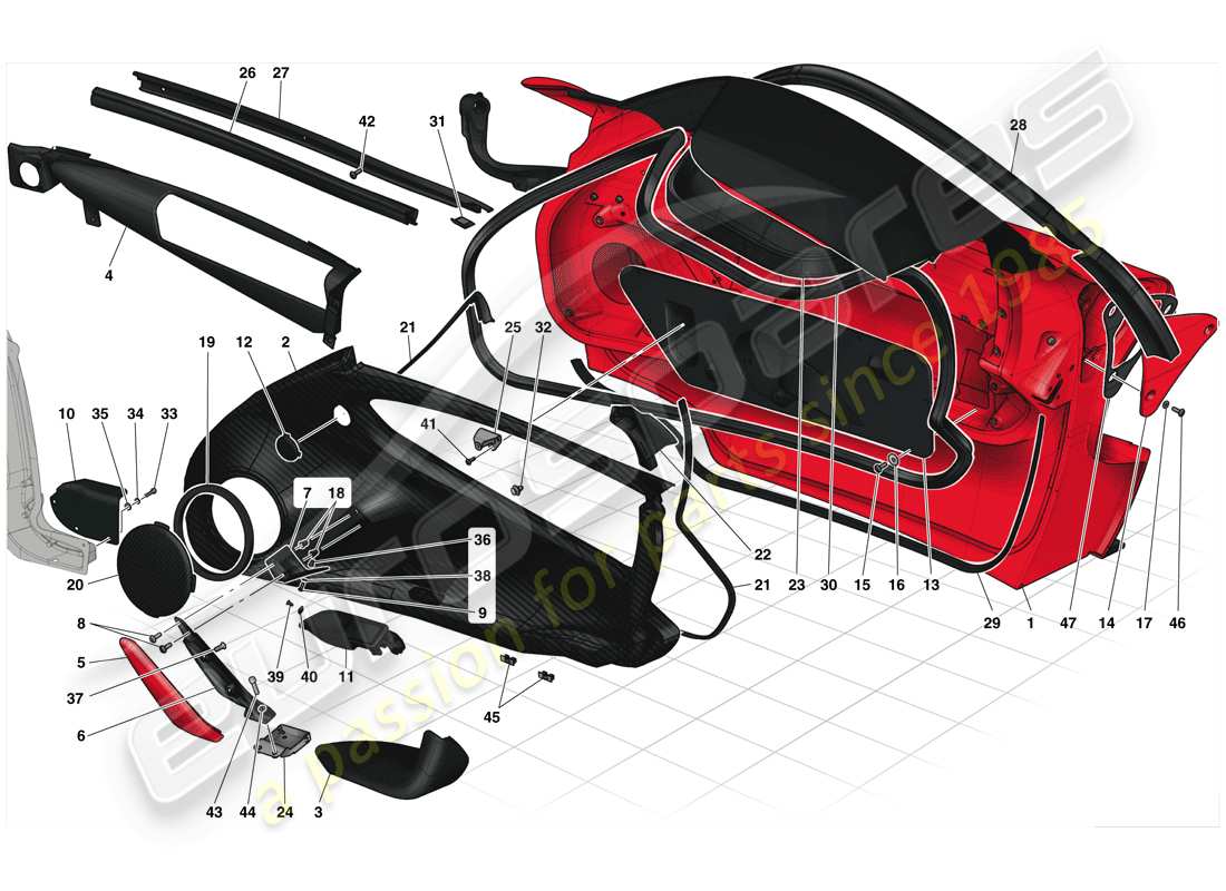 a part diagram from the ferrari laferrari (europe) parts catalogue