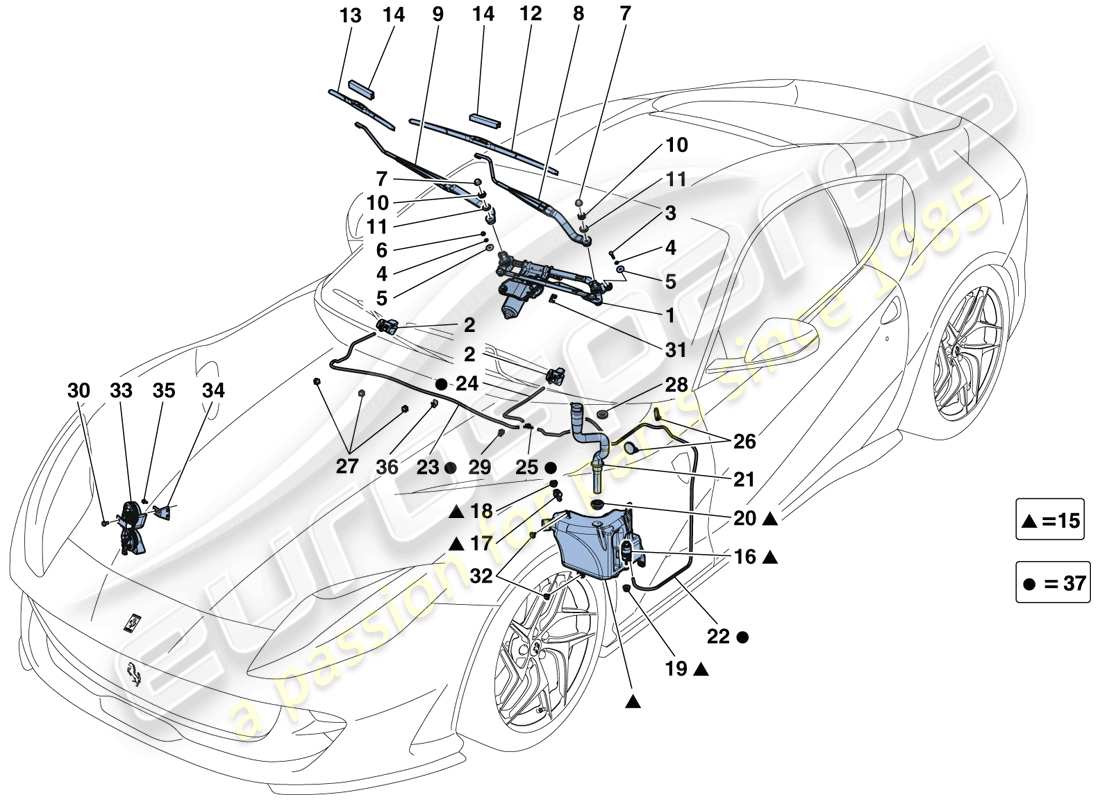 a part diagram from the ferrari 812 parts catalogue