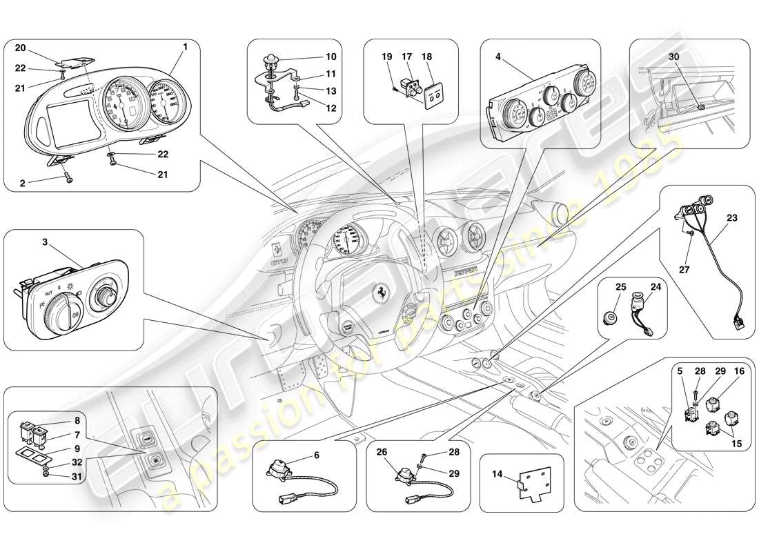 a part diagram from the ferrari 599 parts catalogue