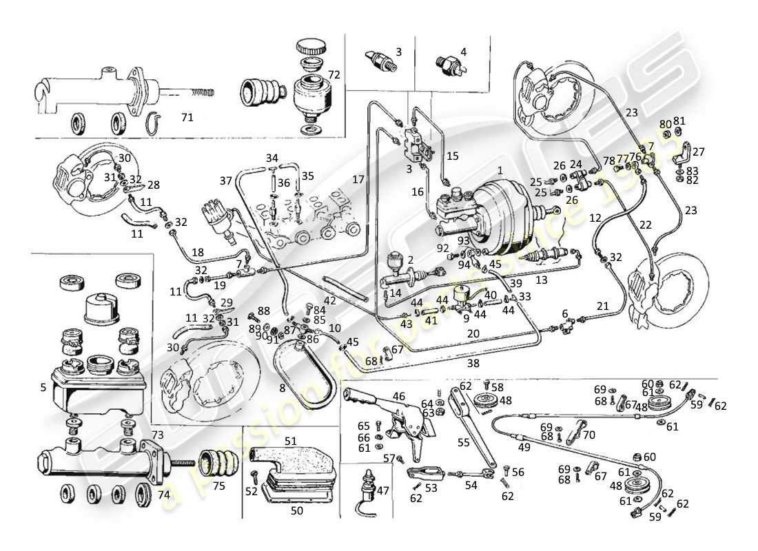 a part diagram from the maserati kyalami parts catalogue