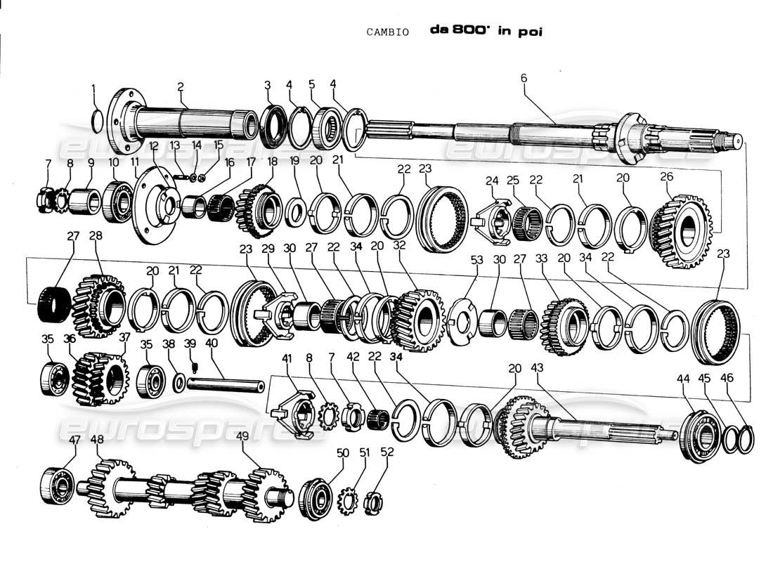 VIEW PARTS DIAGRAMS FROM THE LAMBORGHINI ESPADA PARTS CATALOGUE a part diagram from the lamborghini espada parts catalogue