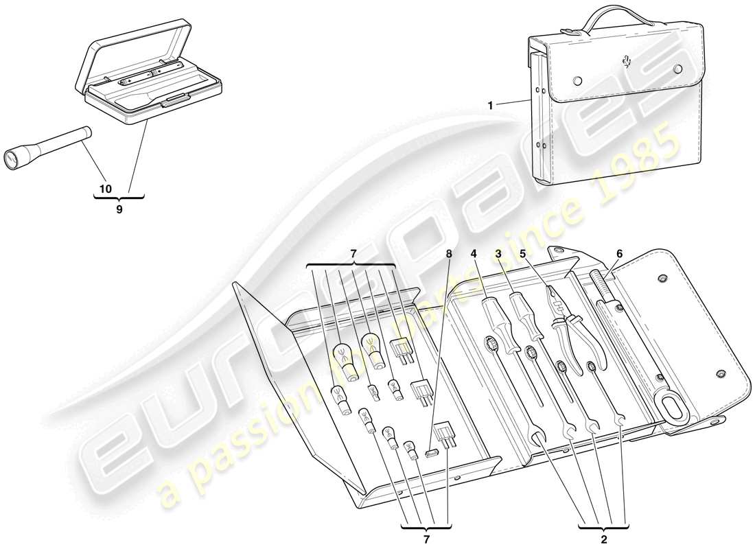 a part diagram from the ferrari 612 parts catalogue