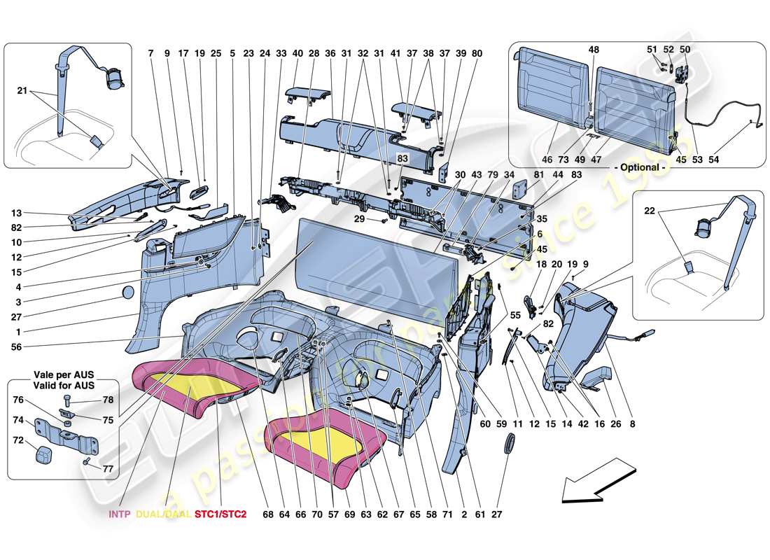 a part diagram from the ferrari california parts catalogue