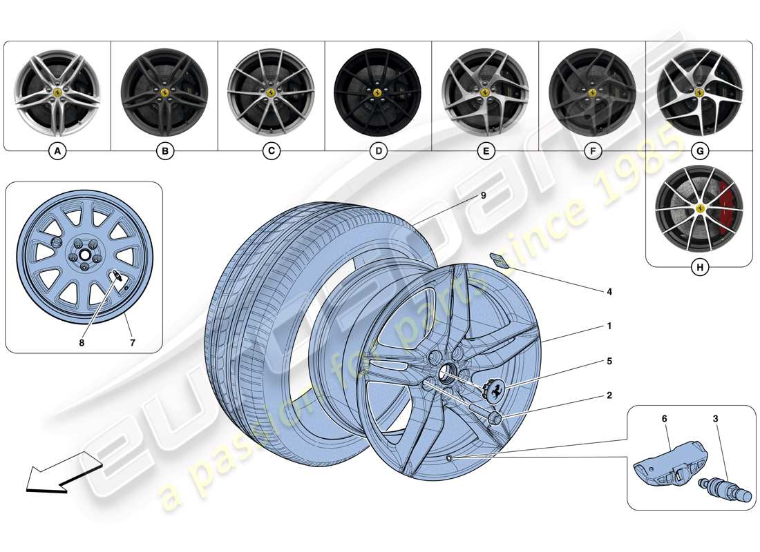 a part diagram from the ferrari 812 parts catalogue