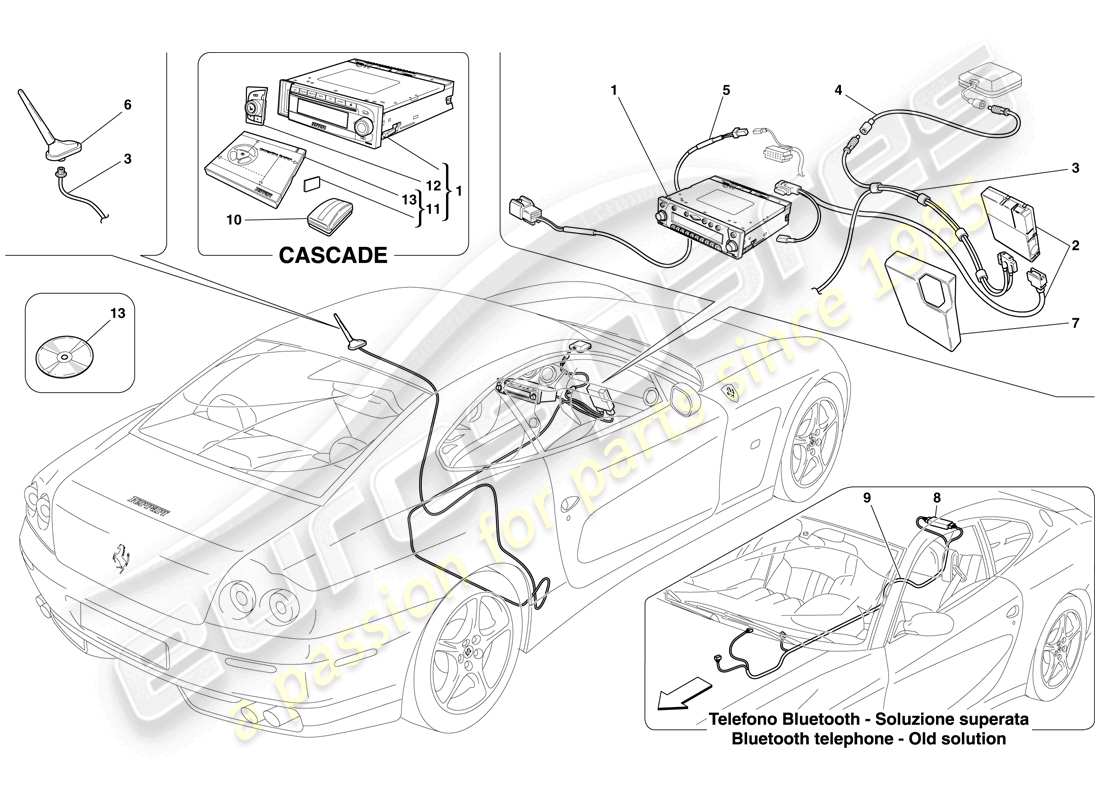 a part diagram from the ferrari 612 parts catalogue