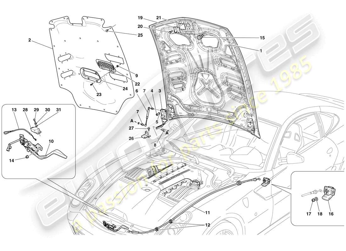 a part diagram from the ferrari 599 parts catalogue