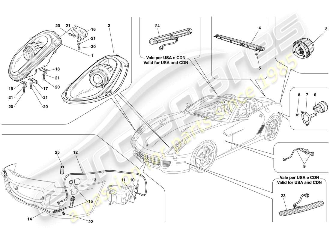 a part diagram from the ferrari 599 sa aperta (europe) parts catalogue