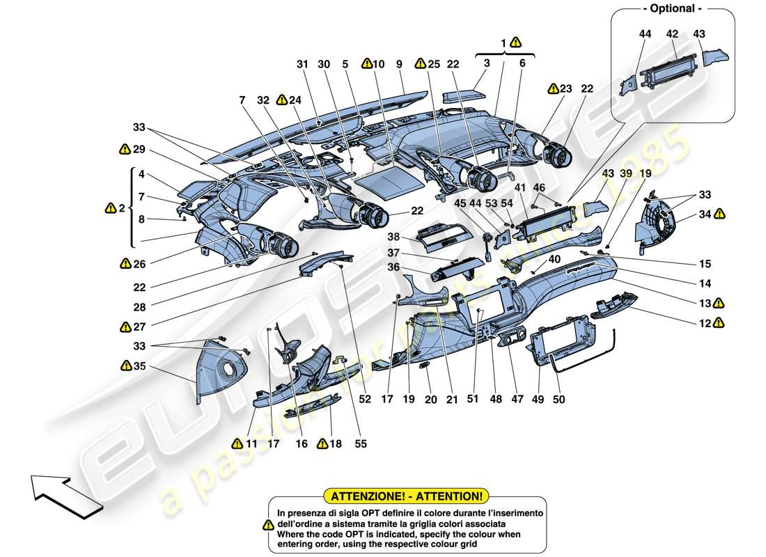 a part diagram from the ferrari gtc4 parts catalogue