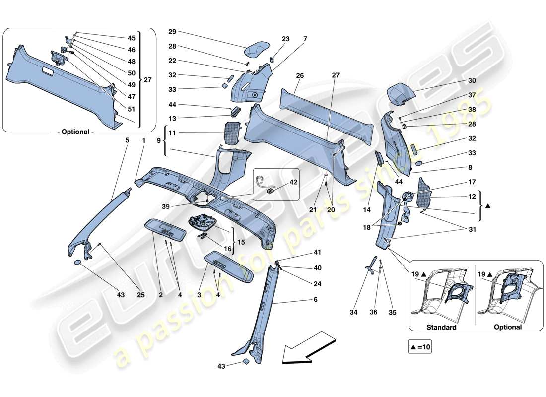 a part diagram from the ferrari 458 parts catalogue