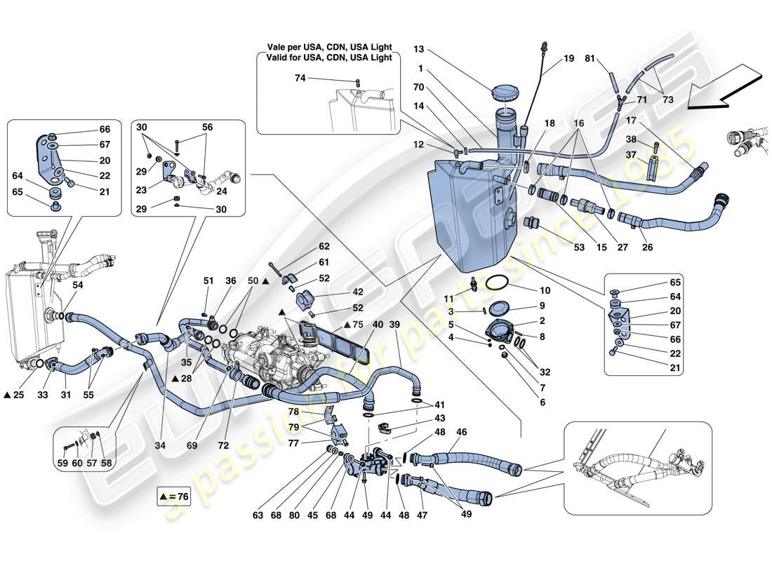 a part diagram from the ferrari f12 parts catalogue