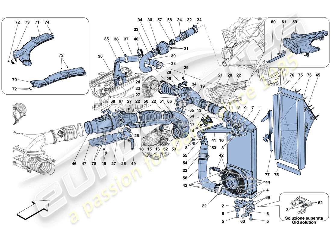 a part diagram from the ferrari 488 parts catalogue