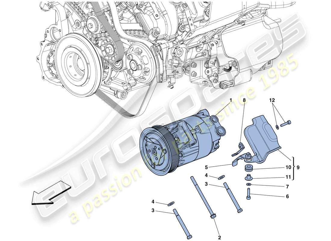 a part diagram from the ferrari 458 parts catalogue