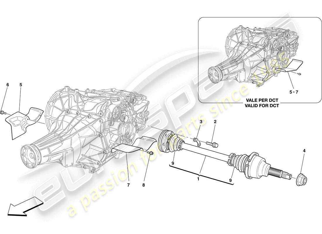 a part diagram from the ferrari california (usa) parts catalogue