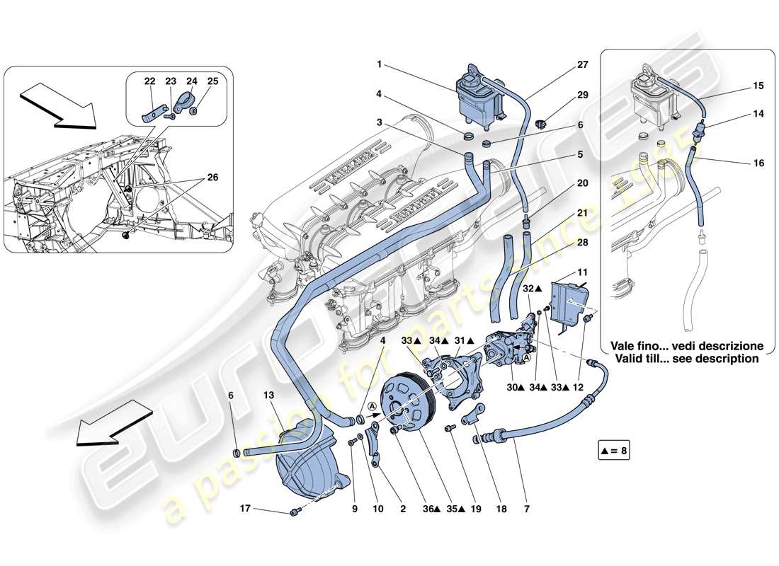 a part diagram from the ferrari 458 spider (europe) parts catalogue