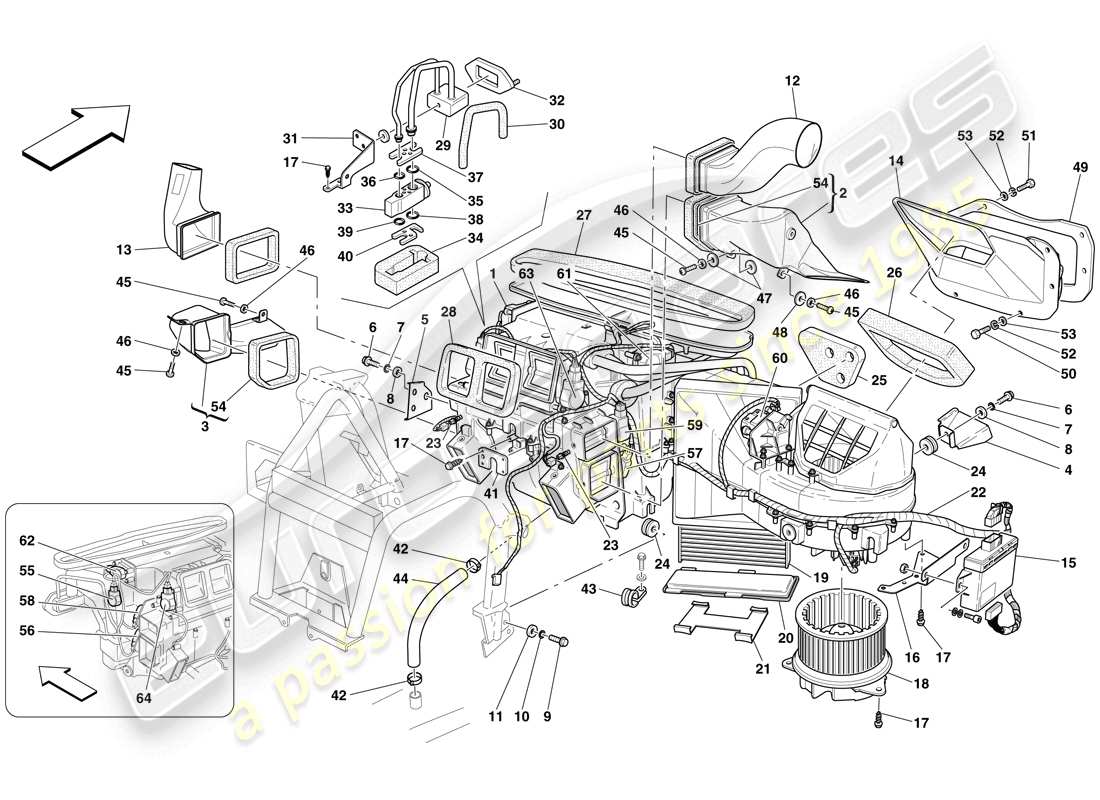 a part diagram from the ferrari 599 gto (rhd) parts catalogue