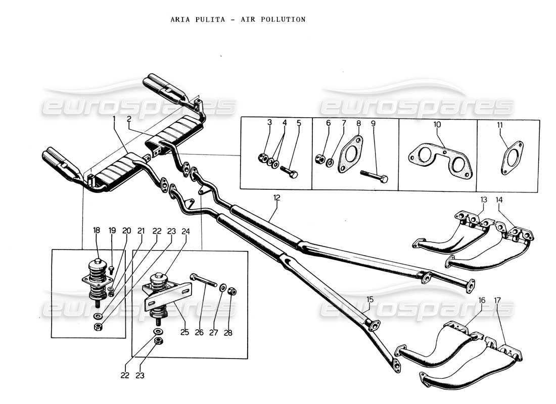 a part diagram from the lamborghini espada parts catalogue