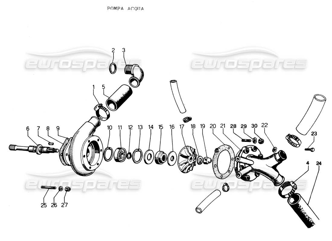 a part diagram from the lamborghini espada parts catalogue