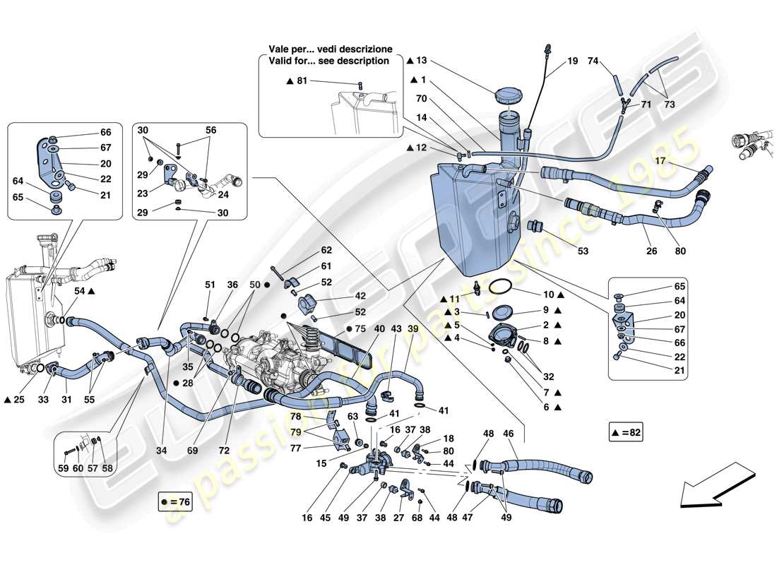 a part diagram from the ferrari 812 superfast (usa) parts catalogue