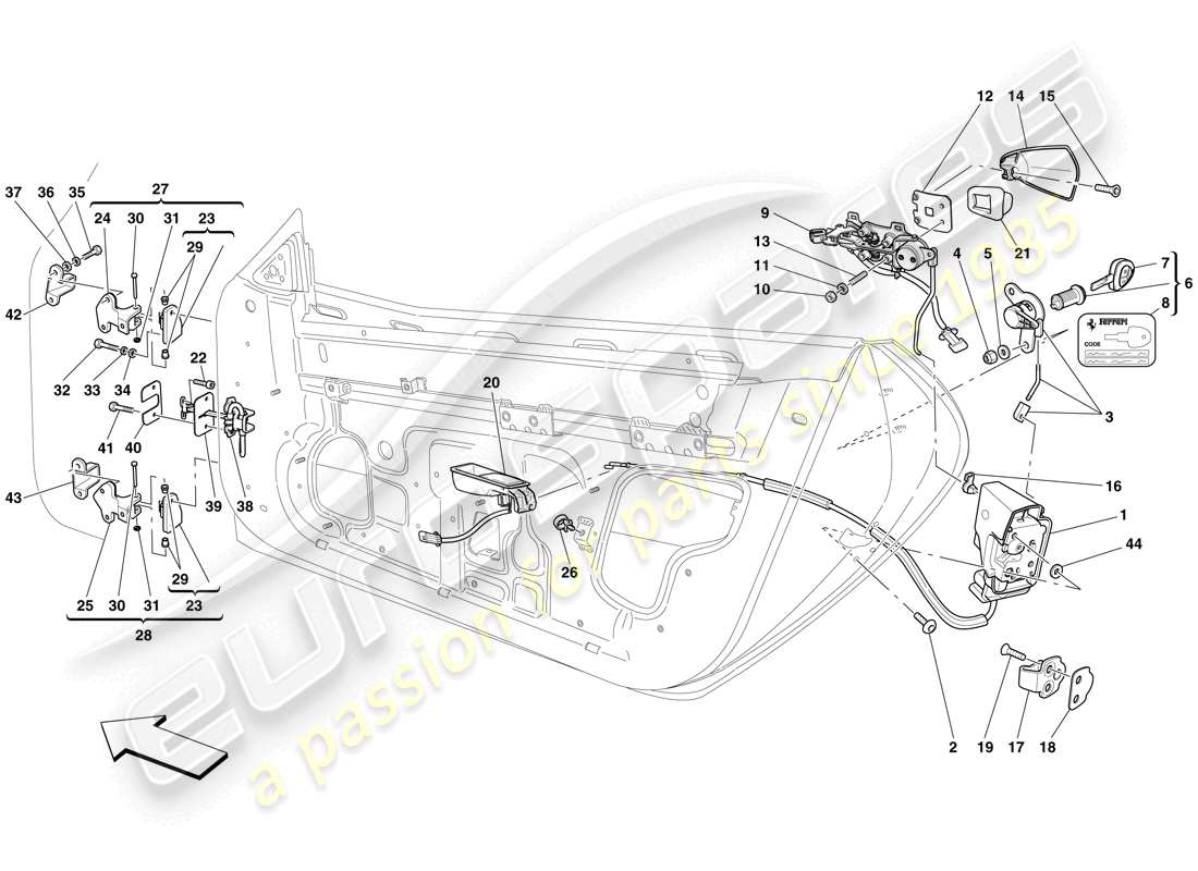 part diagram containing part number 69960100