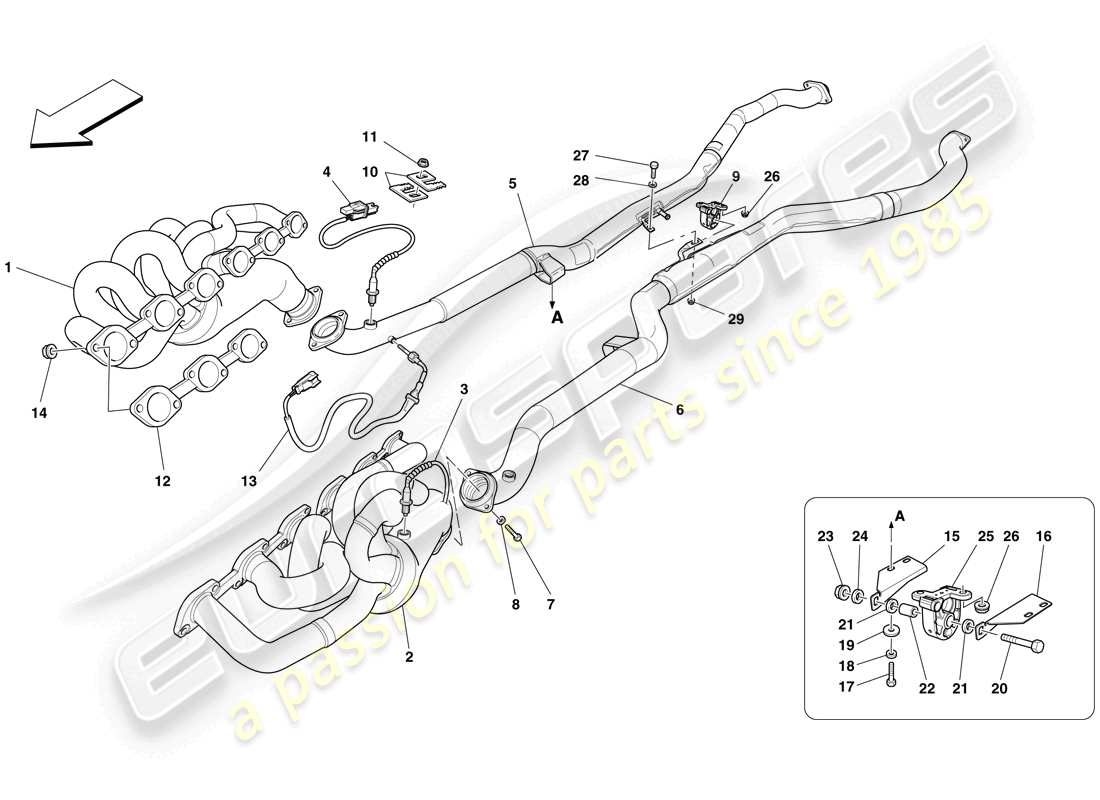 a part diagram from the ferrari 599 sa aperta (usa) parts catalogue