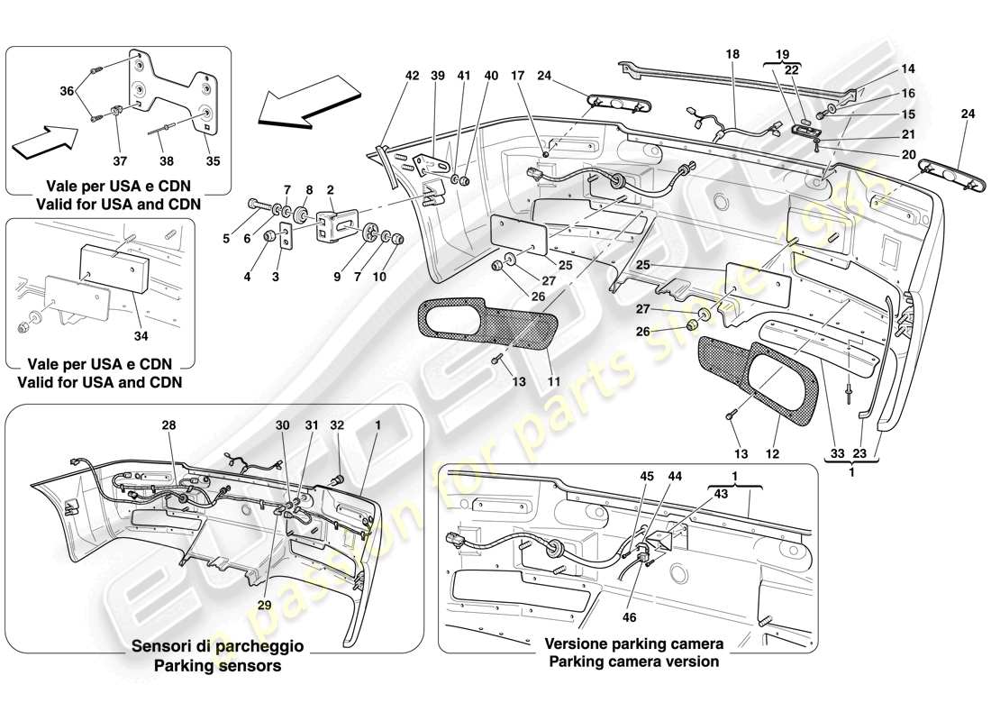 a part diagram from the ferrari 612 sessanta (usa) parts catalogue