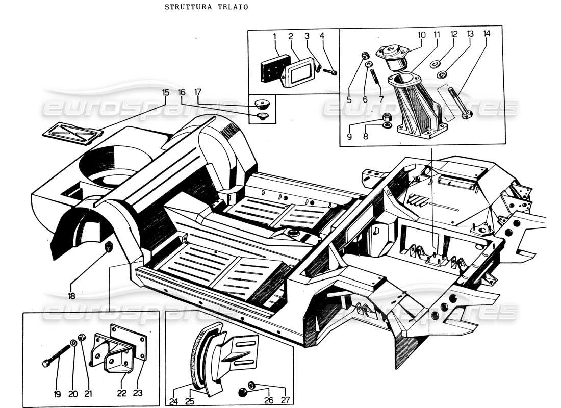 a part diagram from the lamborghini espada parts catalogue