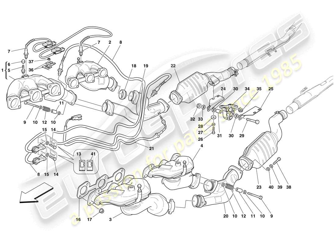 a part diagram from the ferrari 599 parts catalogue