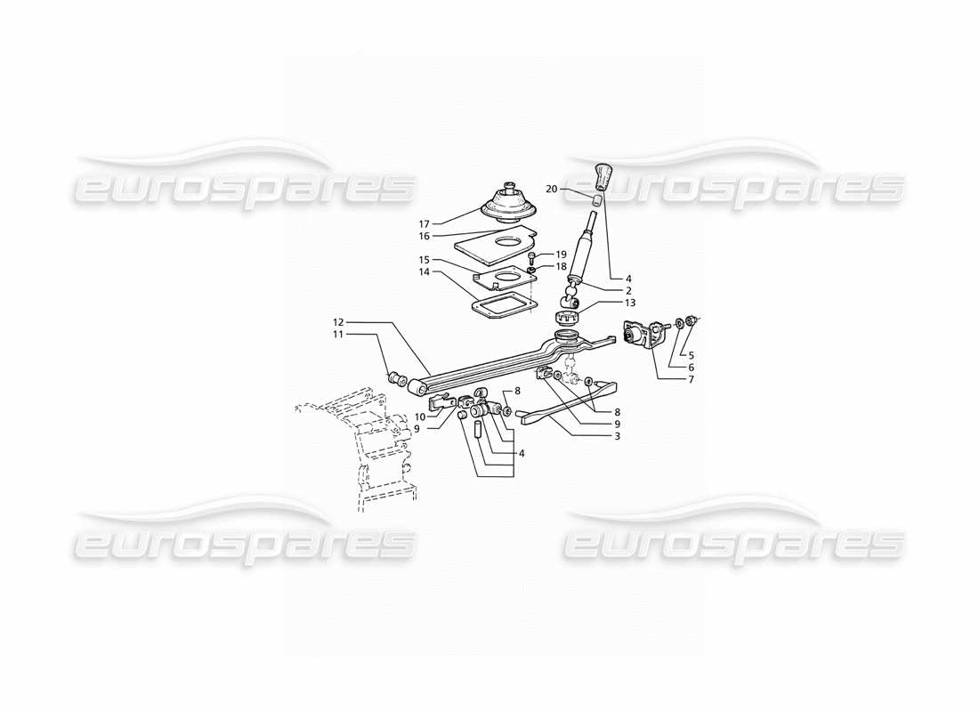 a part diagram from the maserati ghibli (1993-1995) parts catalogue