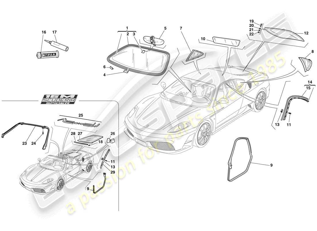 a part diagram from the ferrari f430 scuderia (usa) parts catalogue