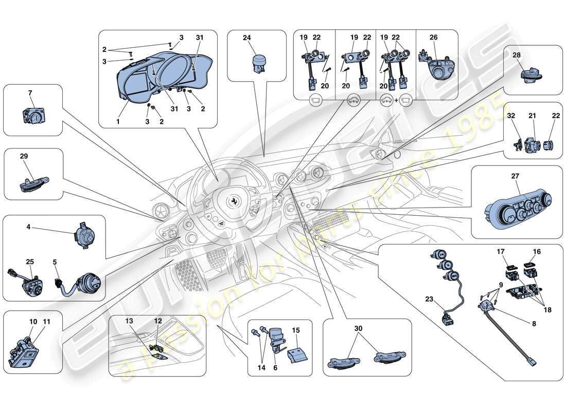 a part diagram from the ferrari f12 parts catalogue