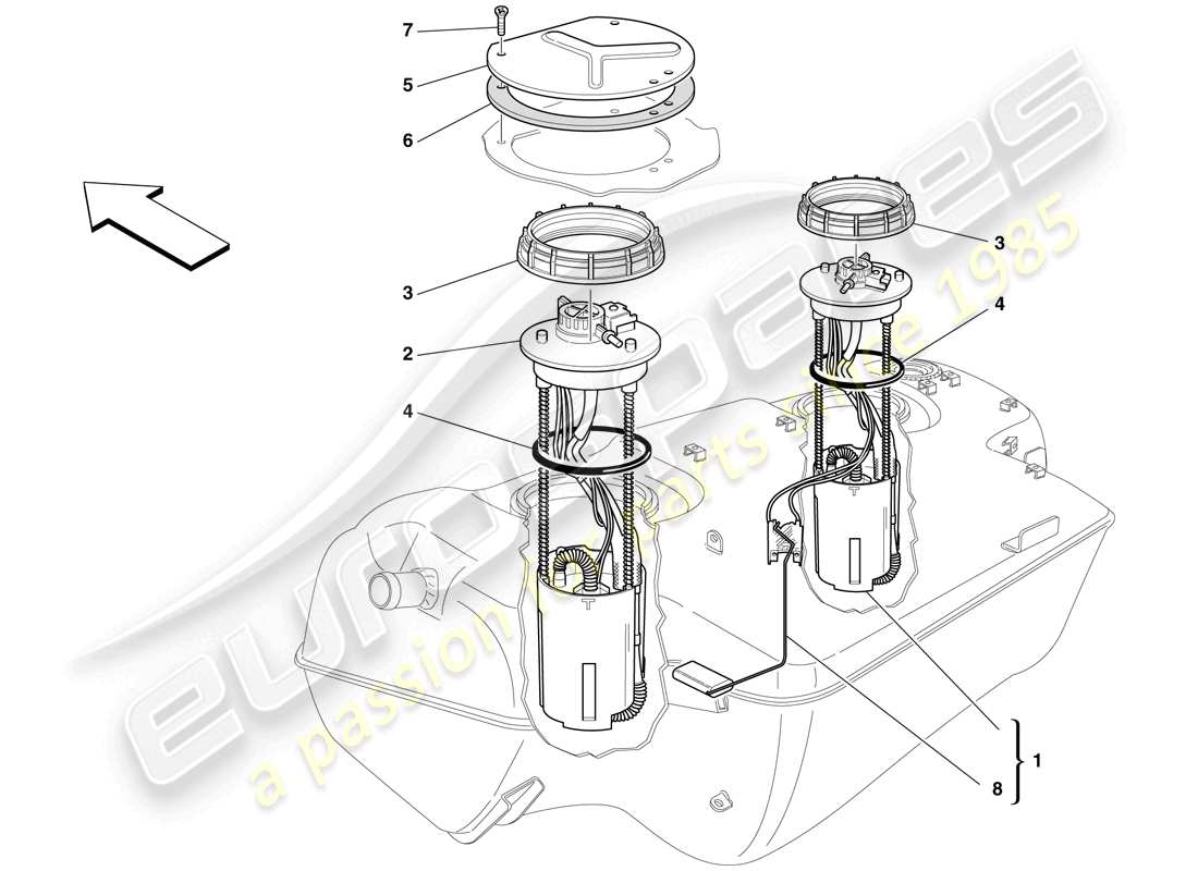 a part diagram from the ferrari 599 sa aperta (rhd) parts catalogue