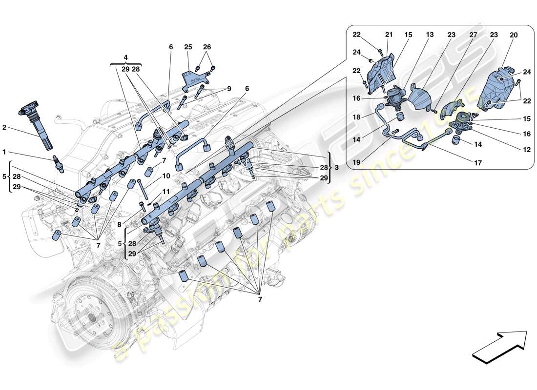 a part diagram from the ferrari gtc4 lusso (europe) parts catalogue