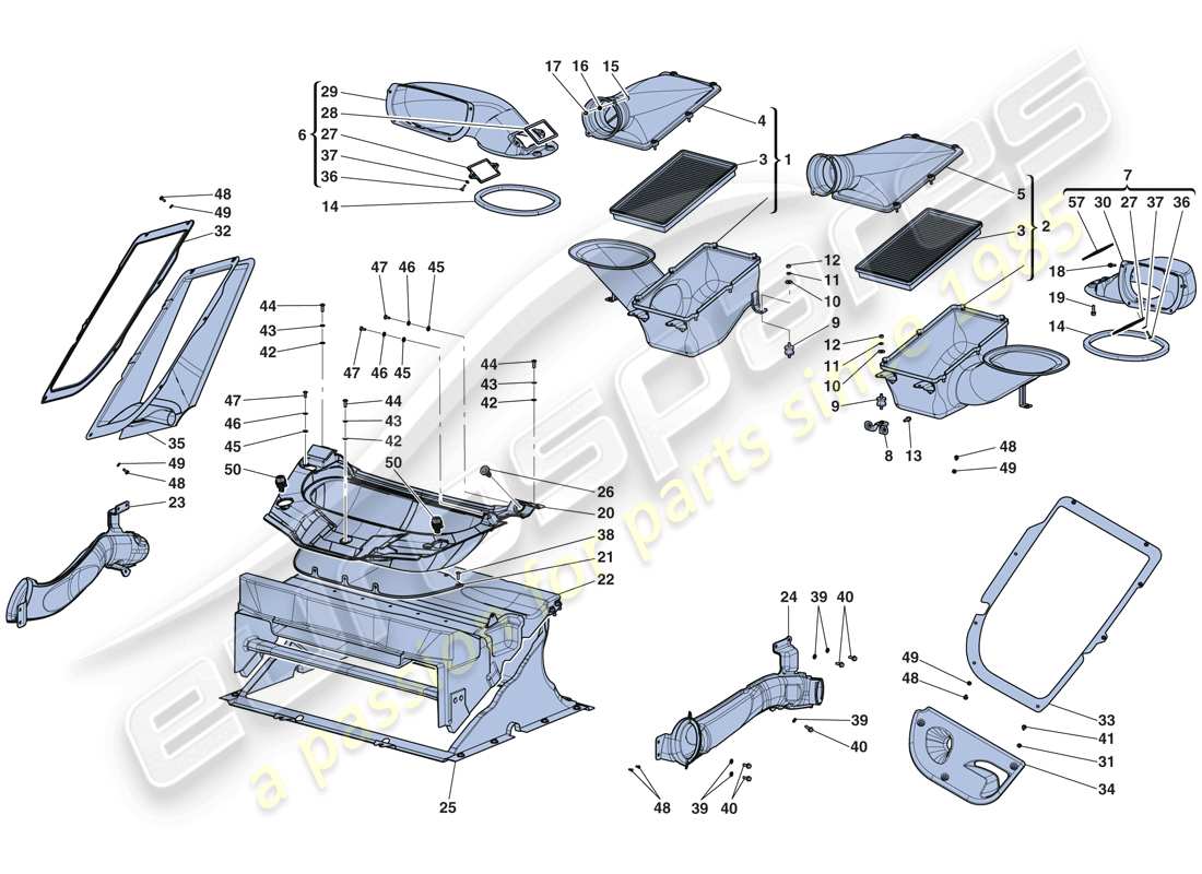 a part diagram from the ferrari laferrari parts catalogue