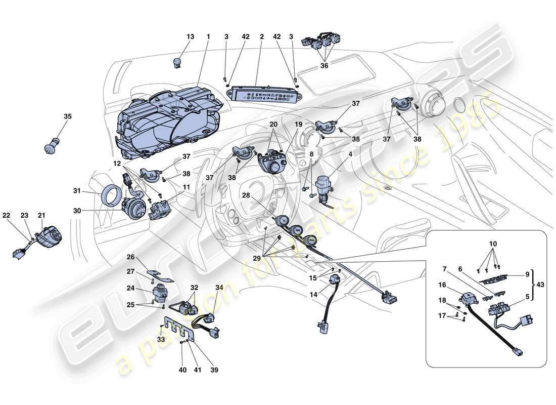 a part diagram from the ferrari laferrari parts catalogue