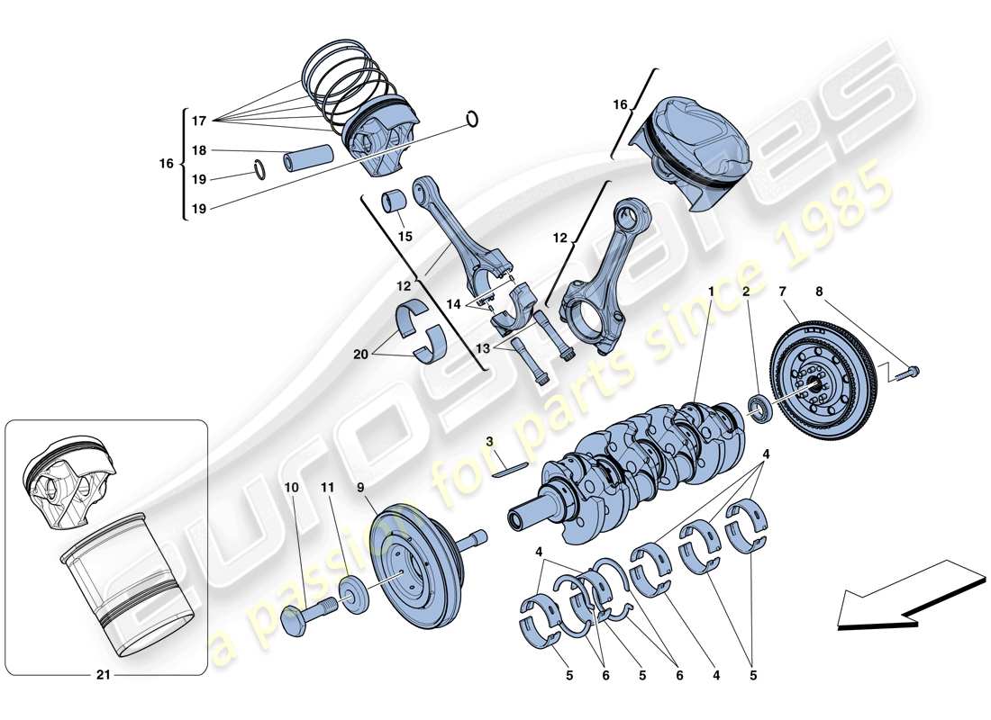 a part diagram from the ferrari 458 speciale (rhd) parts catalogue