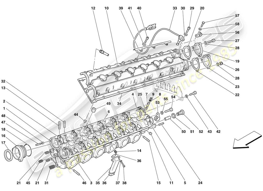 a part diagram from the ferrari 612 scaglietti (usa) parts catalogue