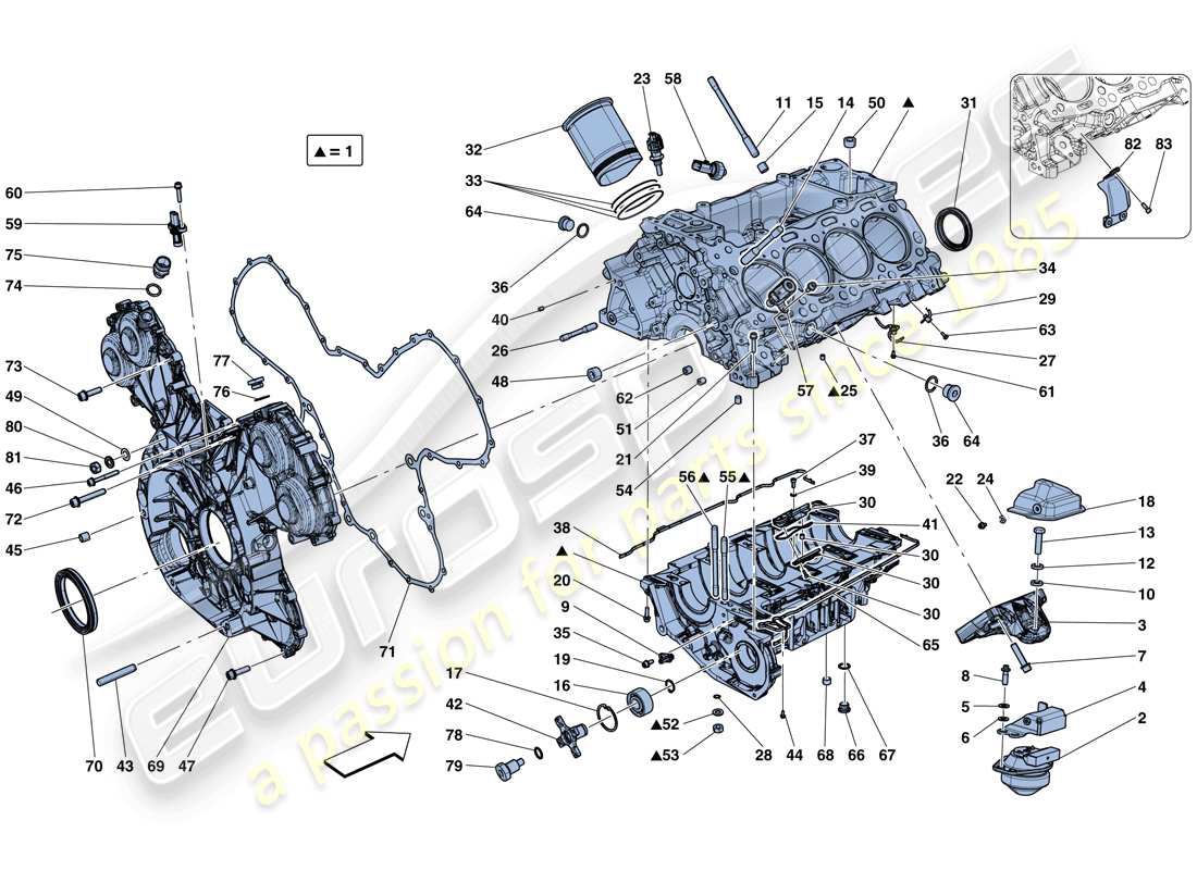 a part diagram from the ferrari 488 gtb (europe) parts catalogue