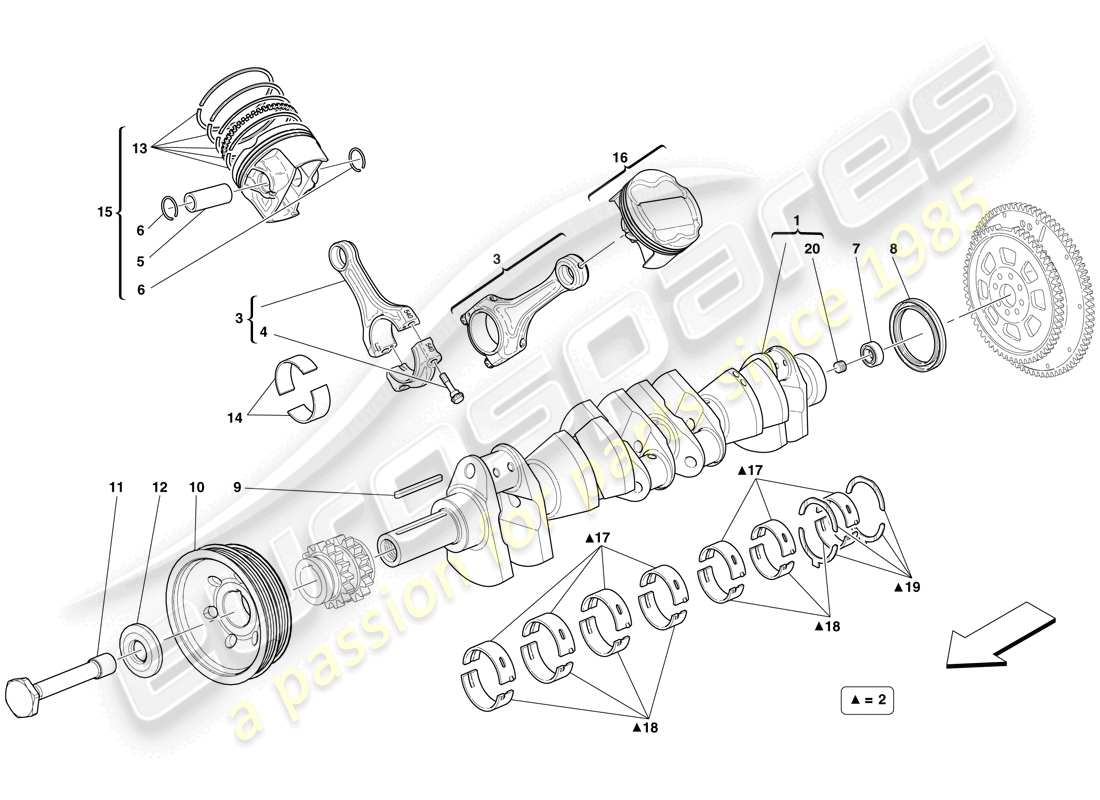 a part diagram from the ferrari 599 sa aperta (europe) parts catalogue