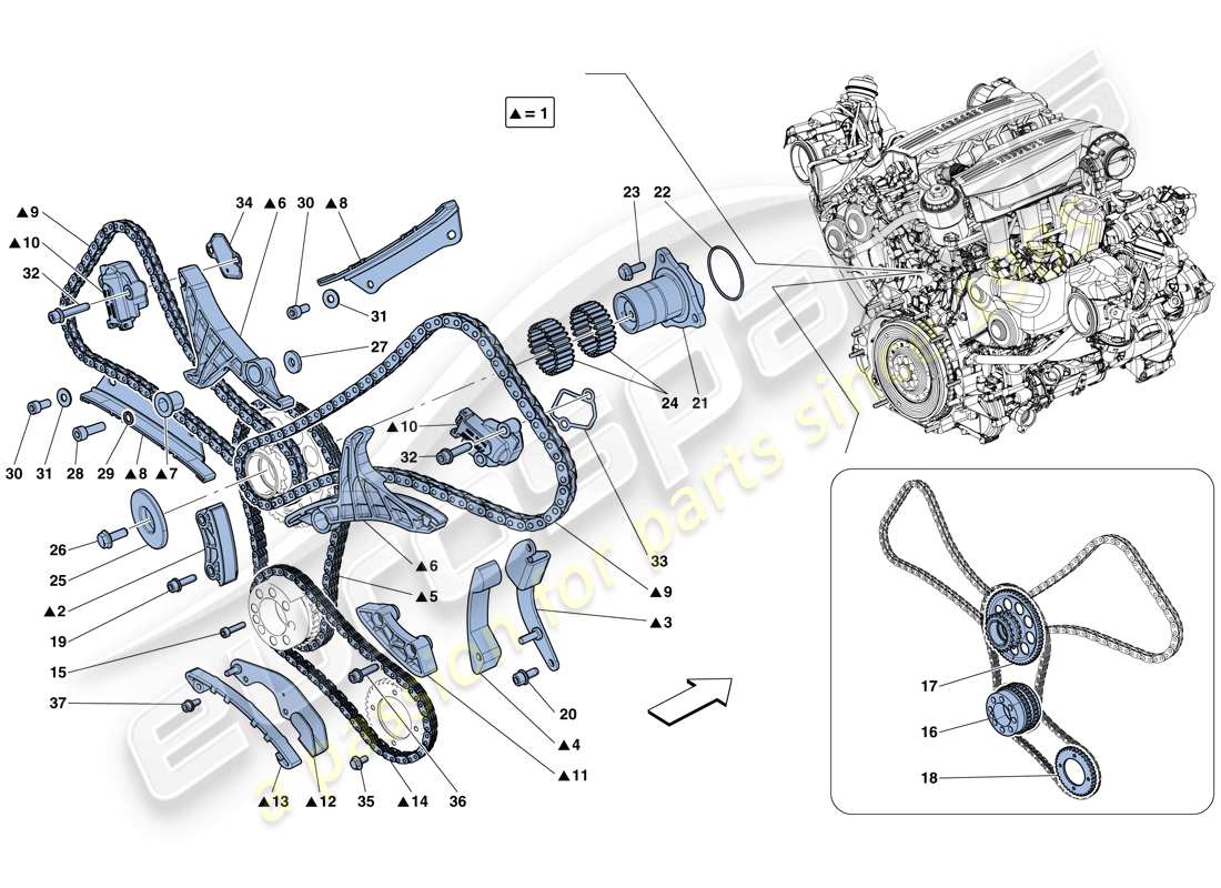 a part diagram from the ferrari 488 gtb (usa) parts catalogue