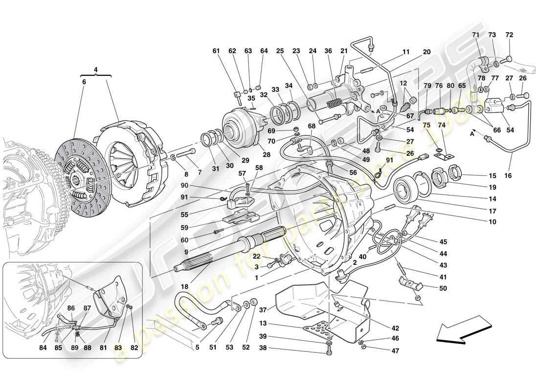 a part diagram from the ferrari 612 parts catalogue