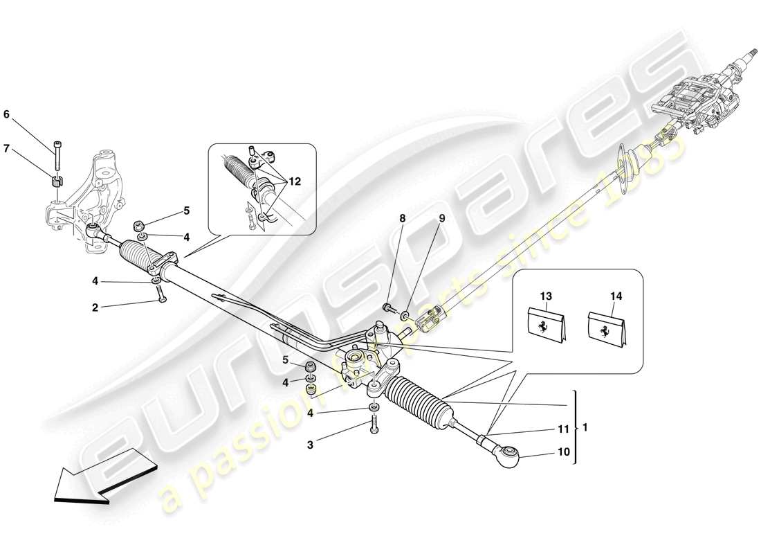 a part diagram from the ferrari 599 sa aperta (usa) parts catalogue